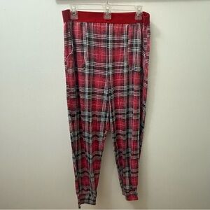Victoria's Secret PINK Elastic Waistband Sleepwear Jogger Pant Red/Plaid size XL